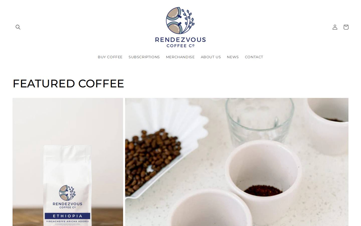 rendezvouscoffee.co homepage screenshot