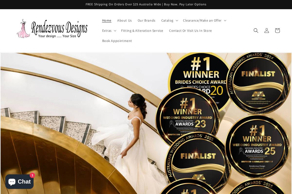 rendezvousdesigns.com.au homepage screenshot