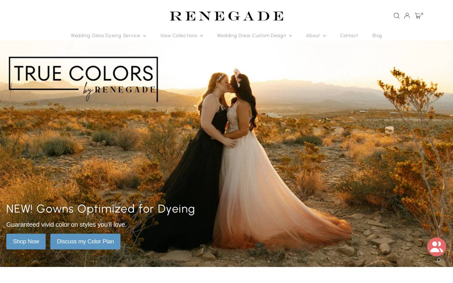 renegadebridal.com homepage screenshot