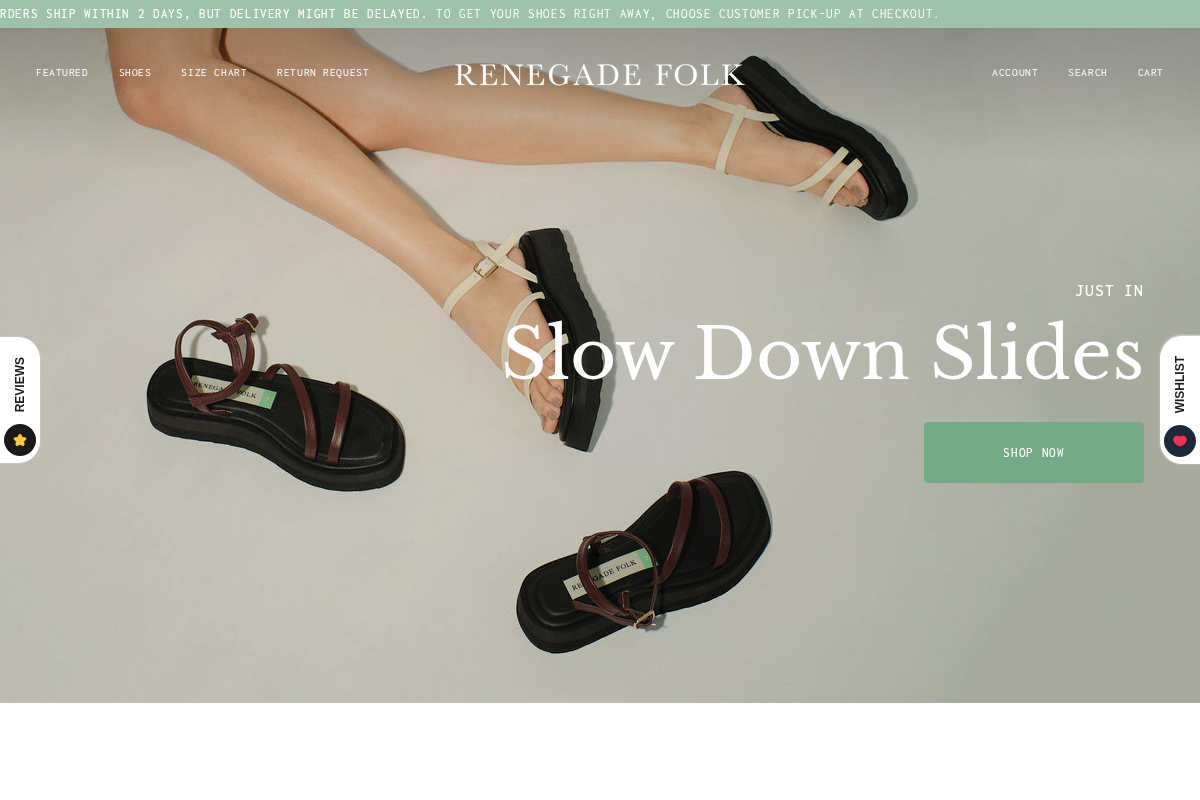 Renegade Folk homepage screenshot