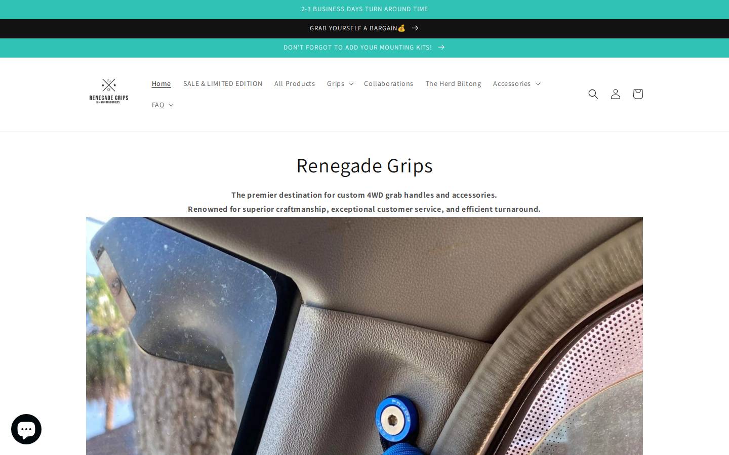 renegadegrips.com homepage screenshot