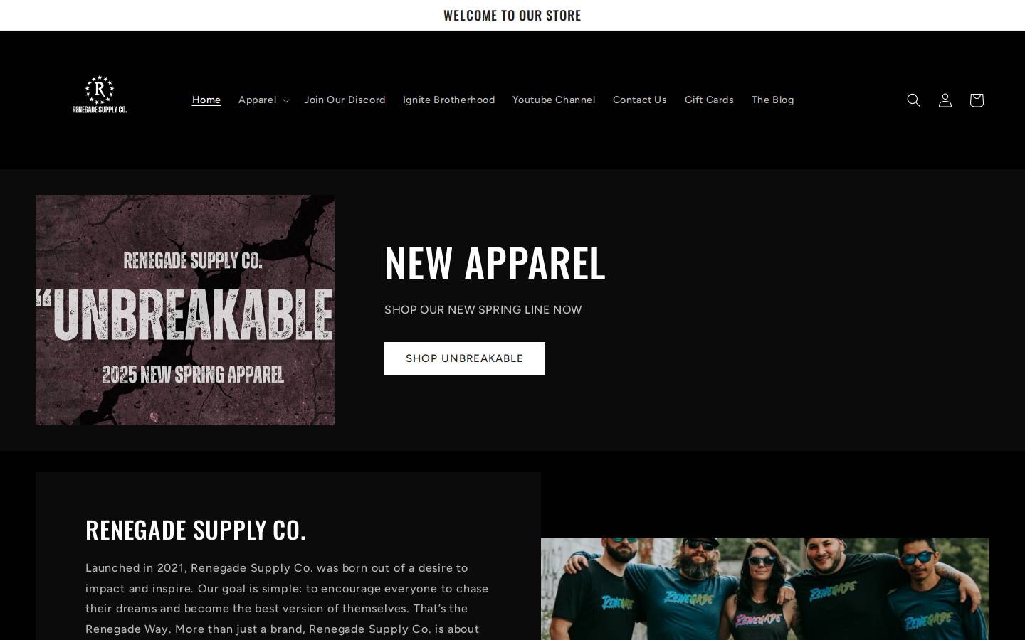 renegadesupply.co homepage screenshot