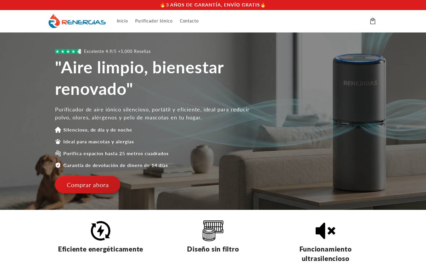 renergias.es homepage screenshot