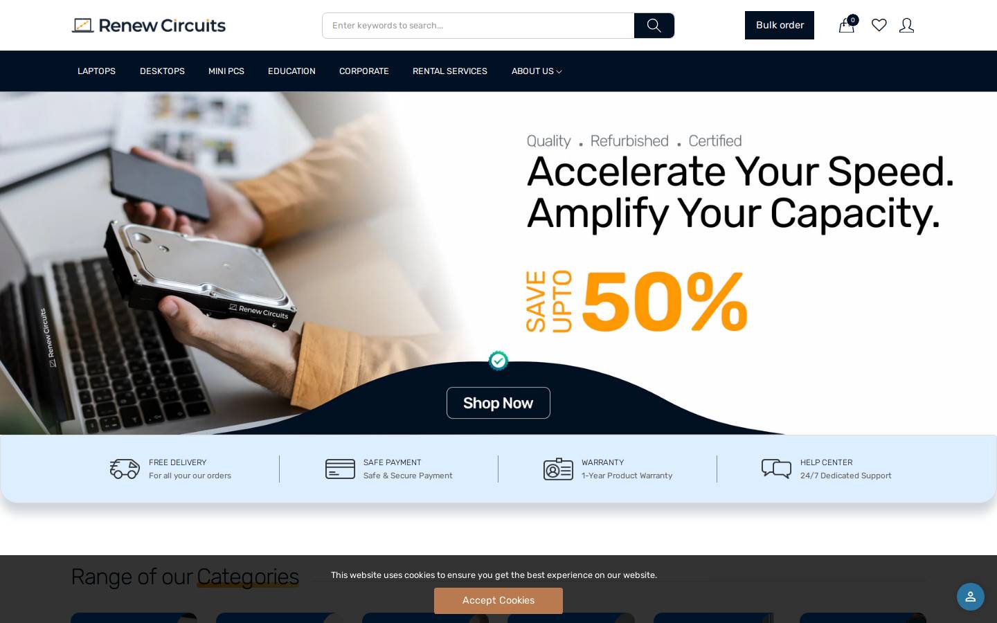 renewcircuits.com homepage screenshot