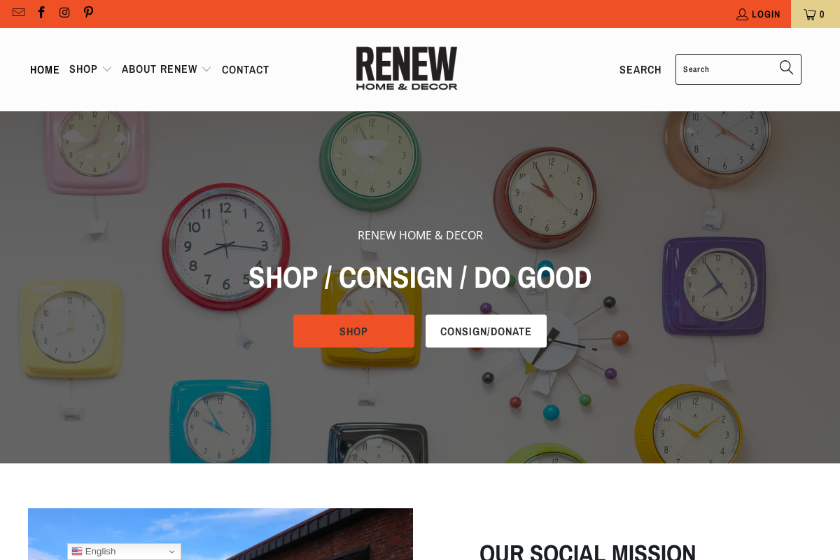 Renew Home & Decor homepage screenshot