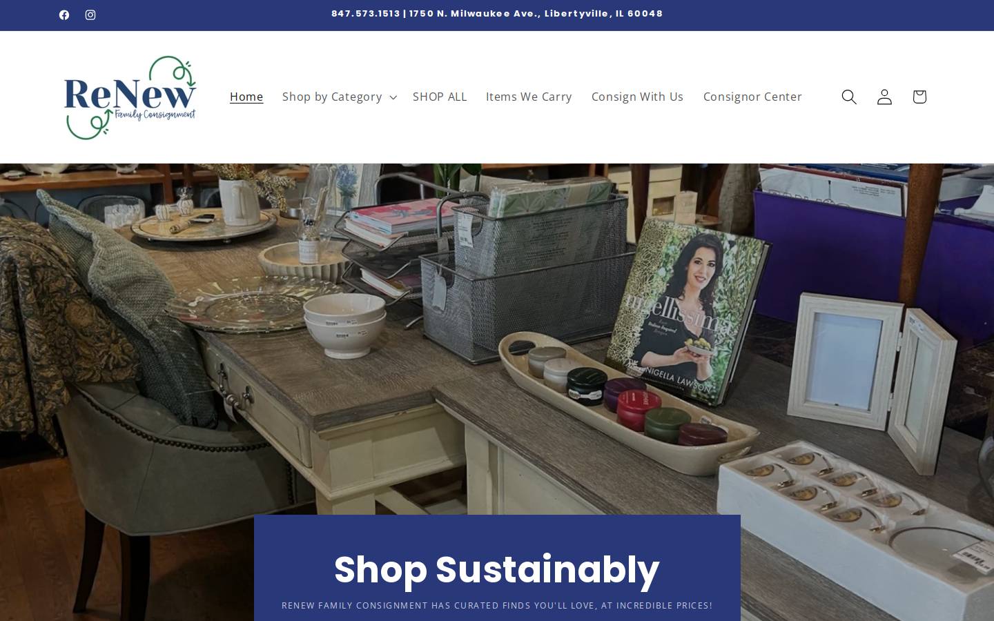 renewfamilyconsignment.com homepage screenshot