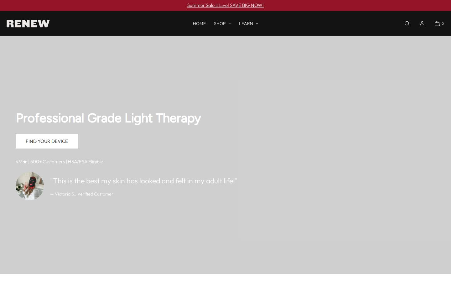 renewredlight.com homepage screenshot