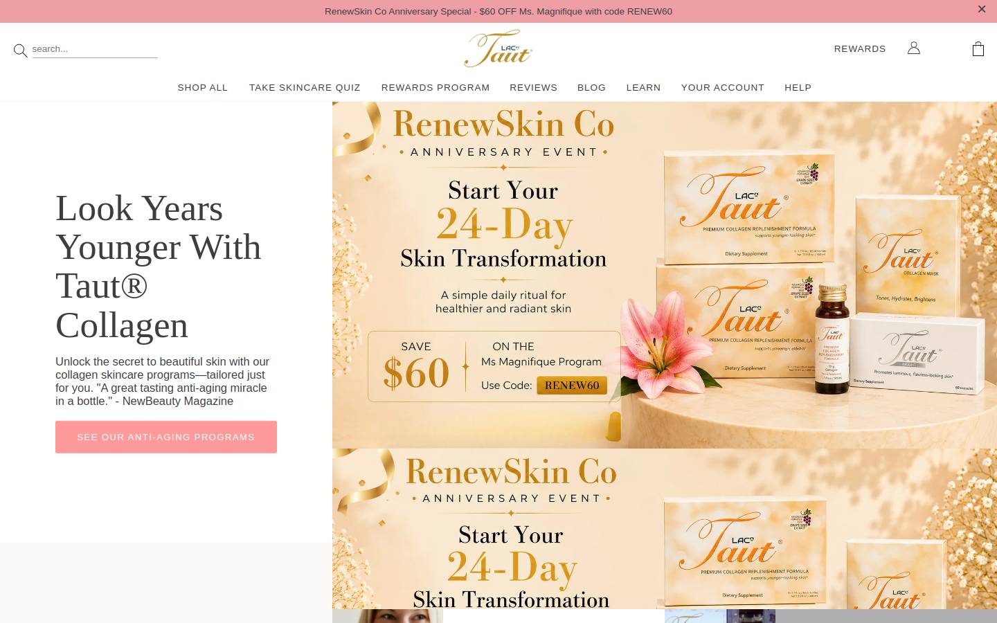 renewskinco.com homepage screenshot