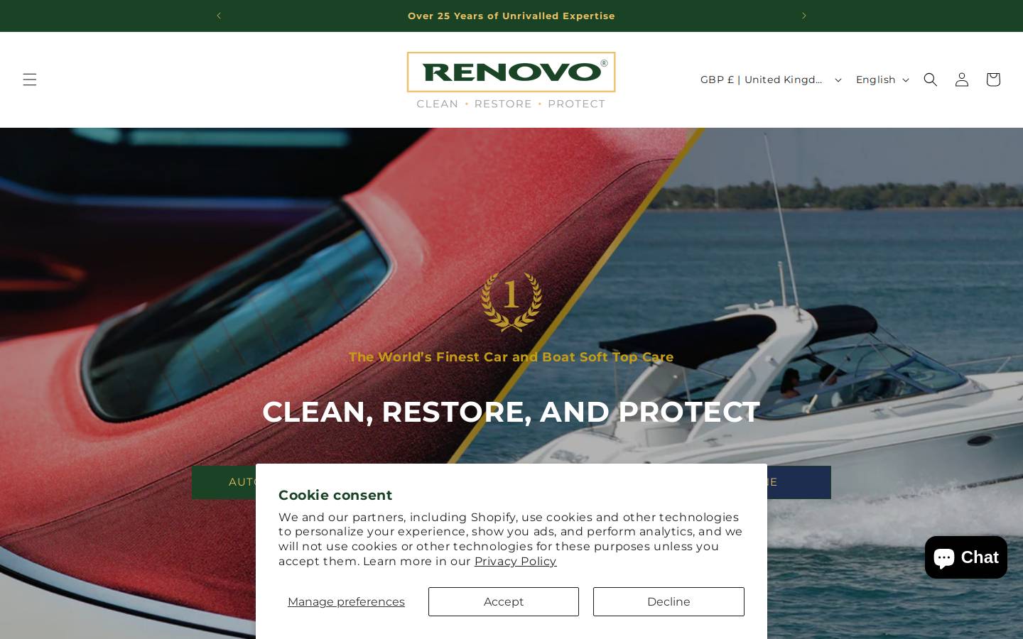 Renovo International homepage screenshot
