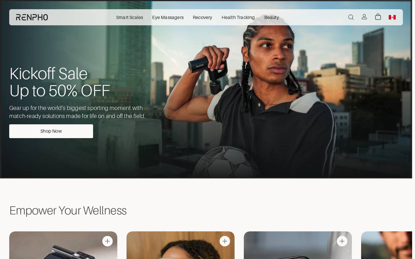 Renpho homepage screenshot