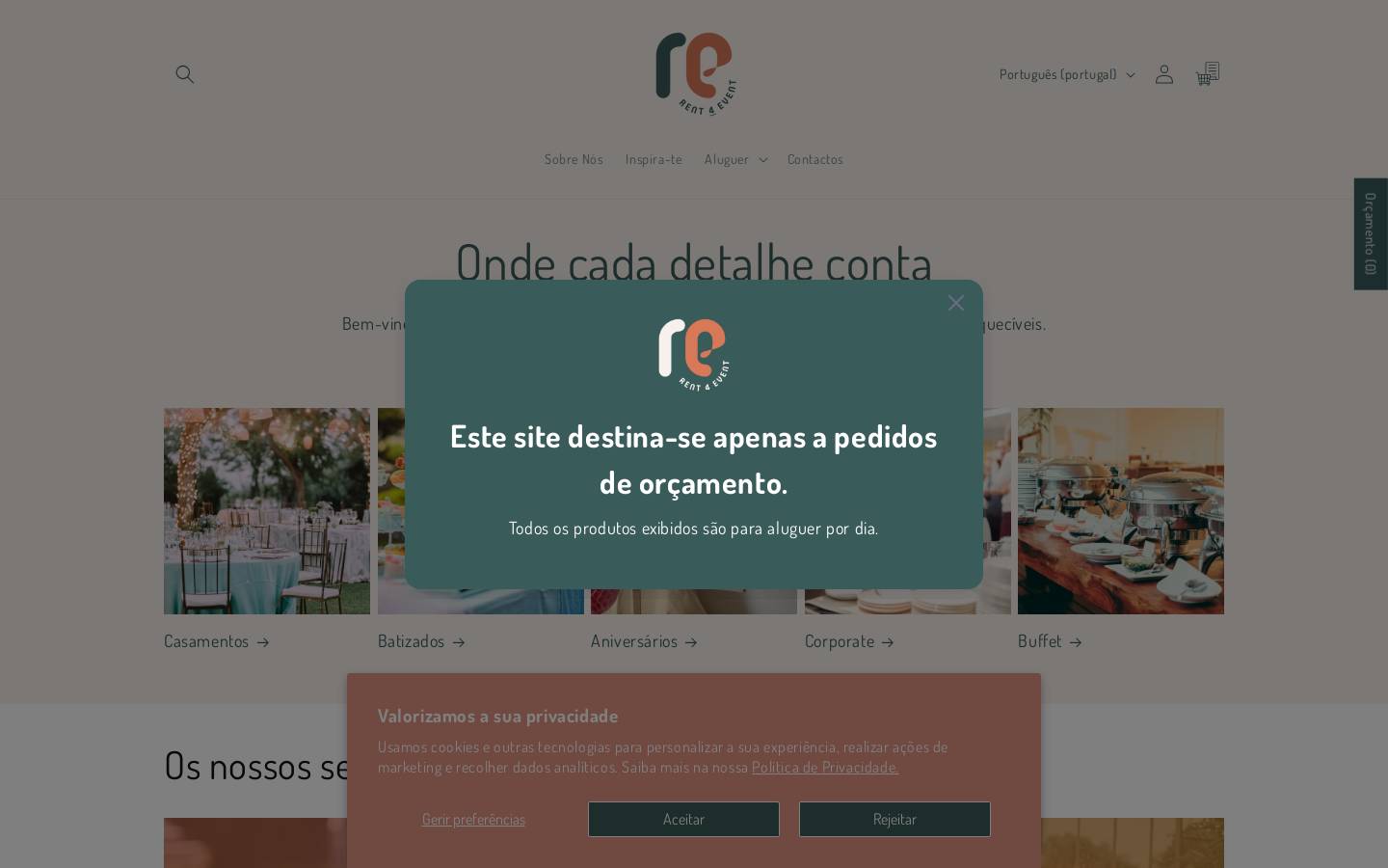 rent4event.pt homepage screenshot