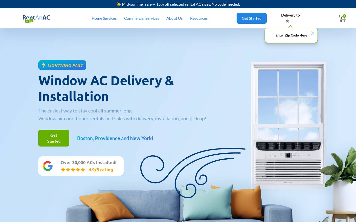 rentanac.com homepage screenshot