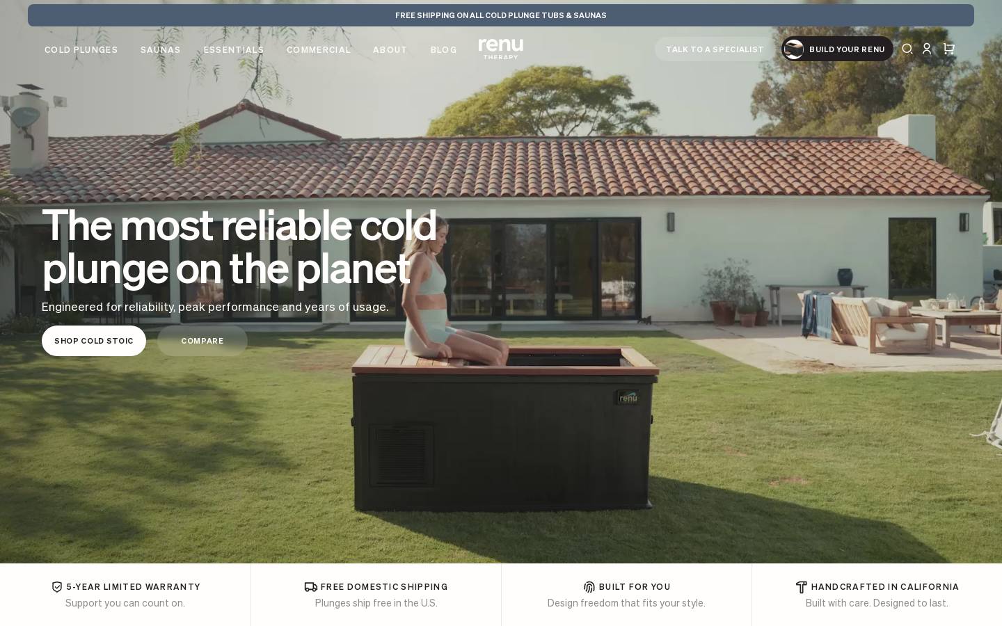 Renu Therapy homepage screenshot