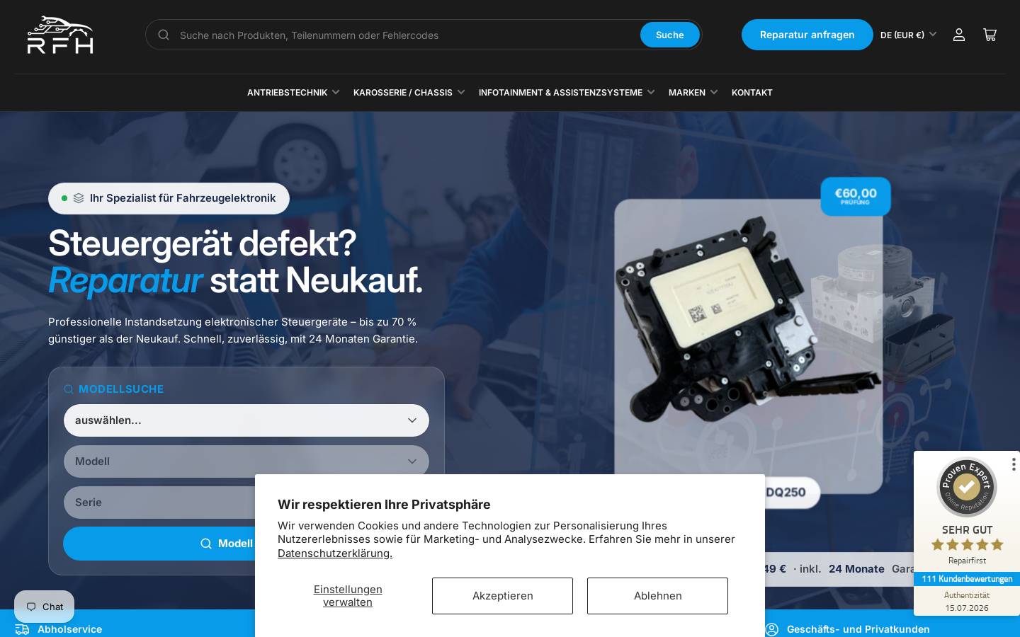 repairfirst.de homepage screenshot
