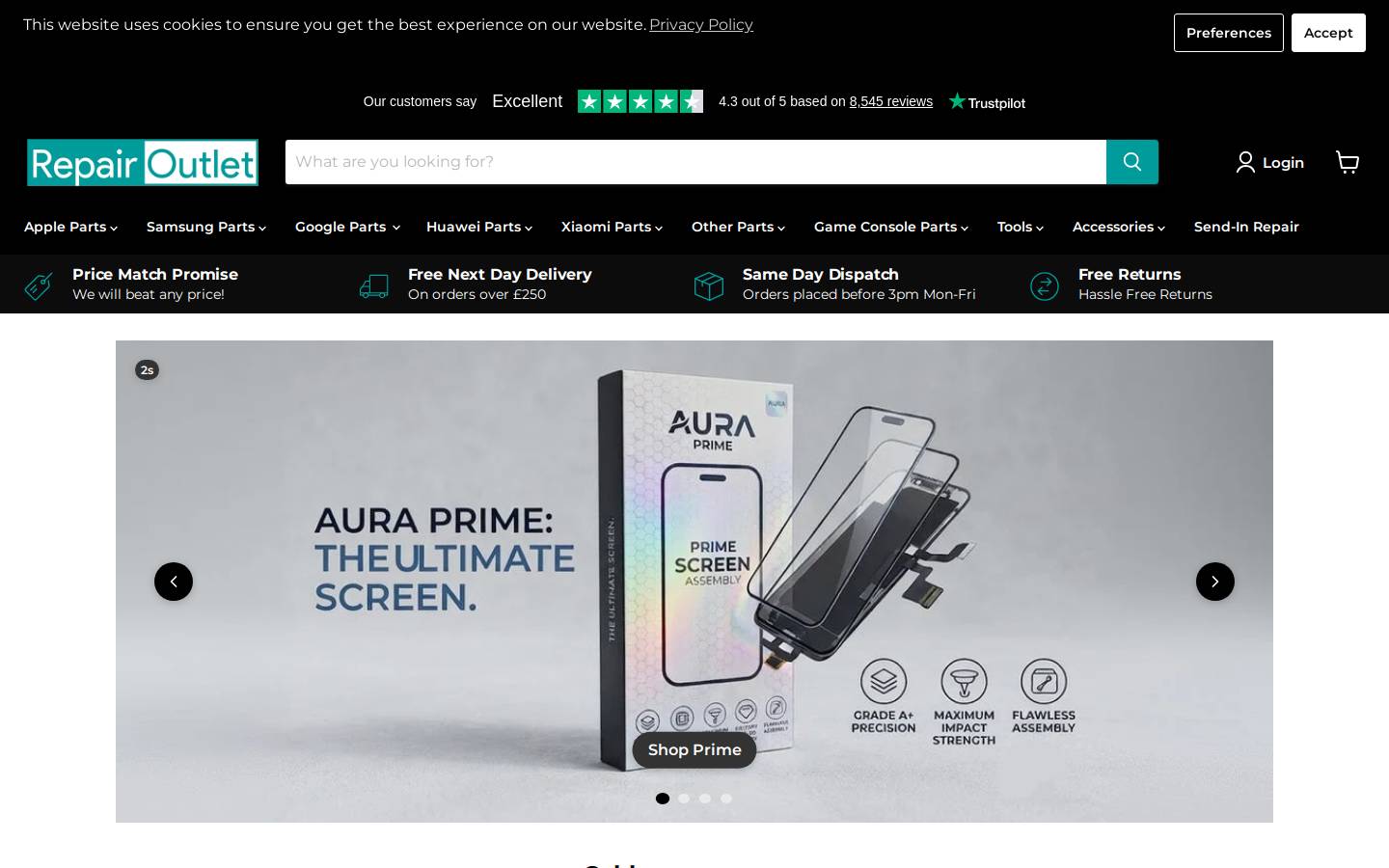 Repair Outlet homepage screenshot