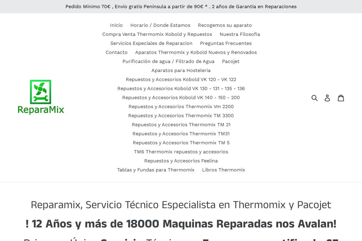 reparamix.es homepage screenshot