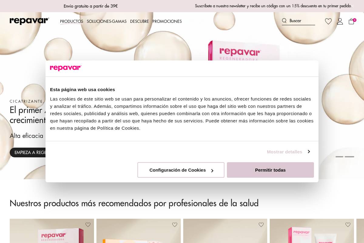 repavar.com homepage screenshot