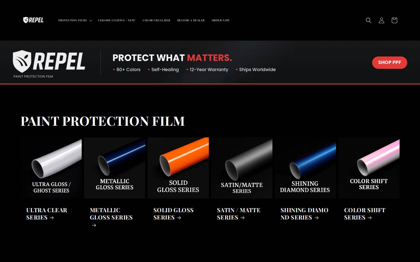 repelcoloredppf.com homepage screenshot