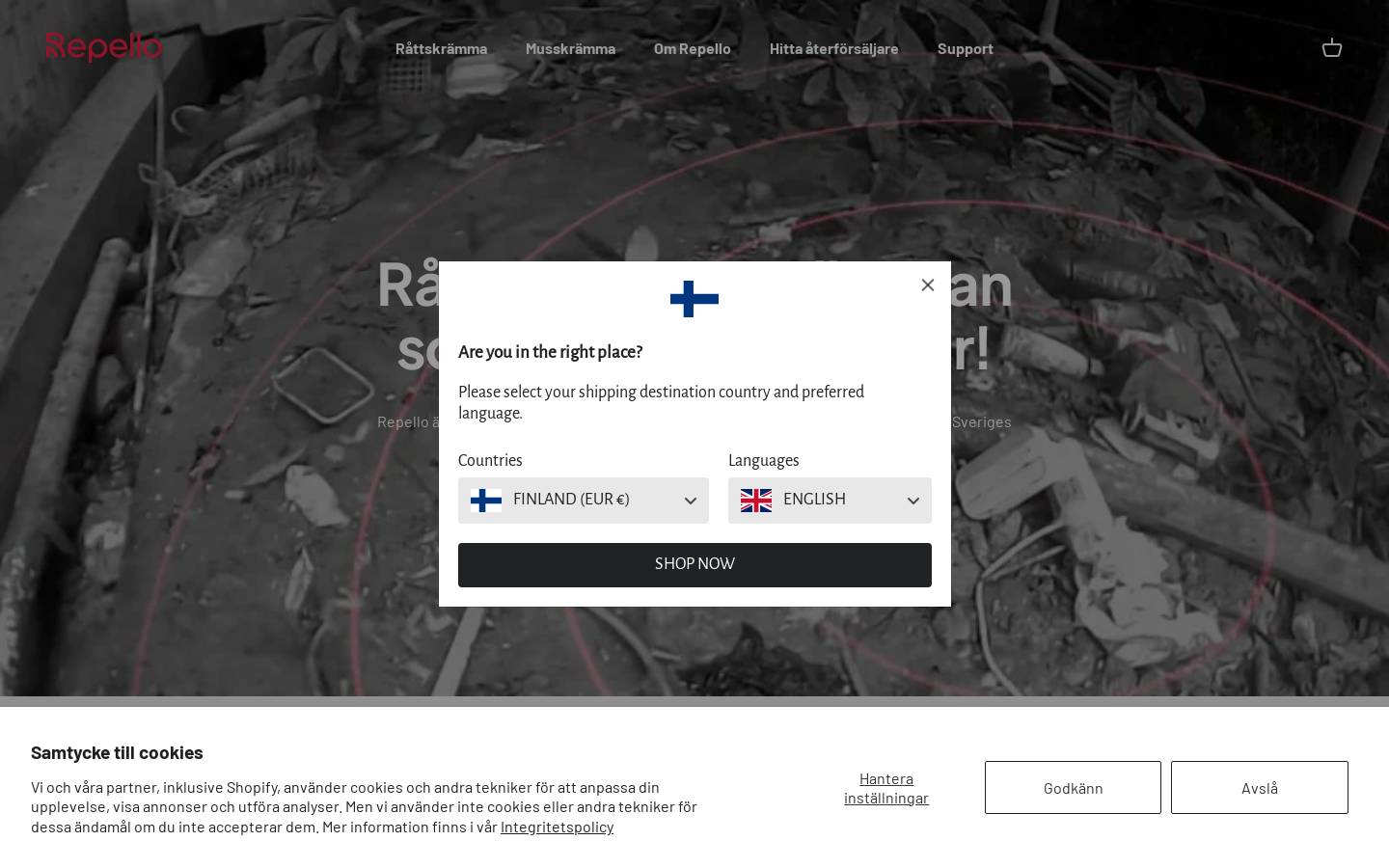 Repello homepage screenshot