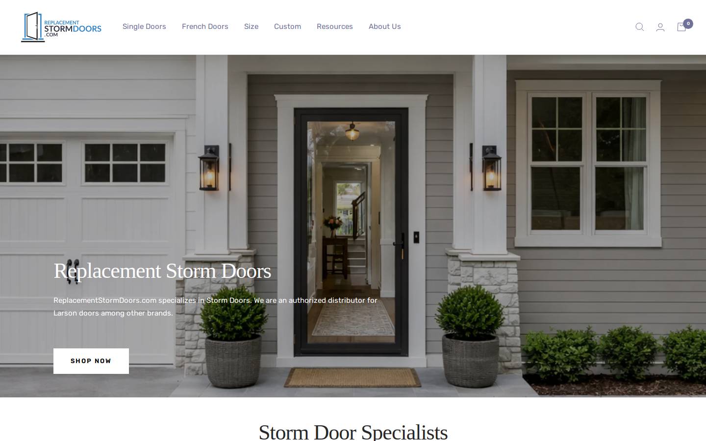 Replacementstormdoors homepage screenshot