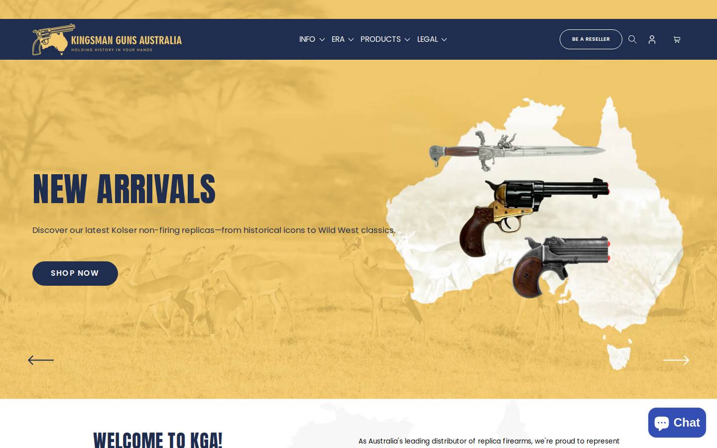 replicaguns.com.au homepage screenshot