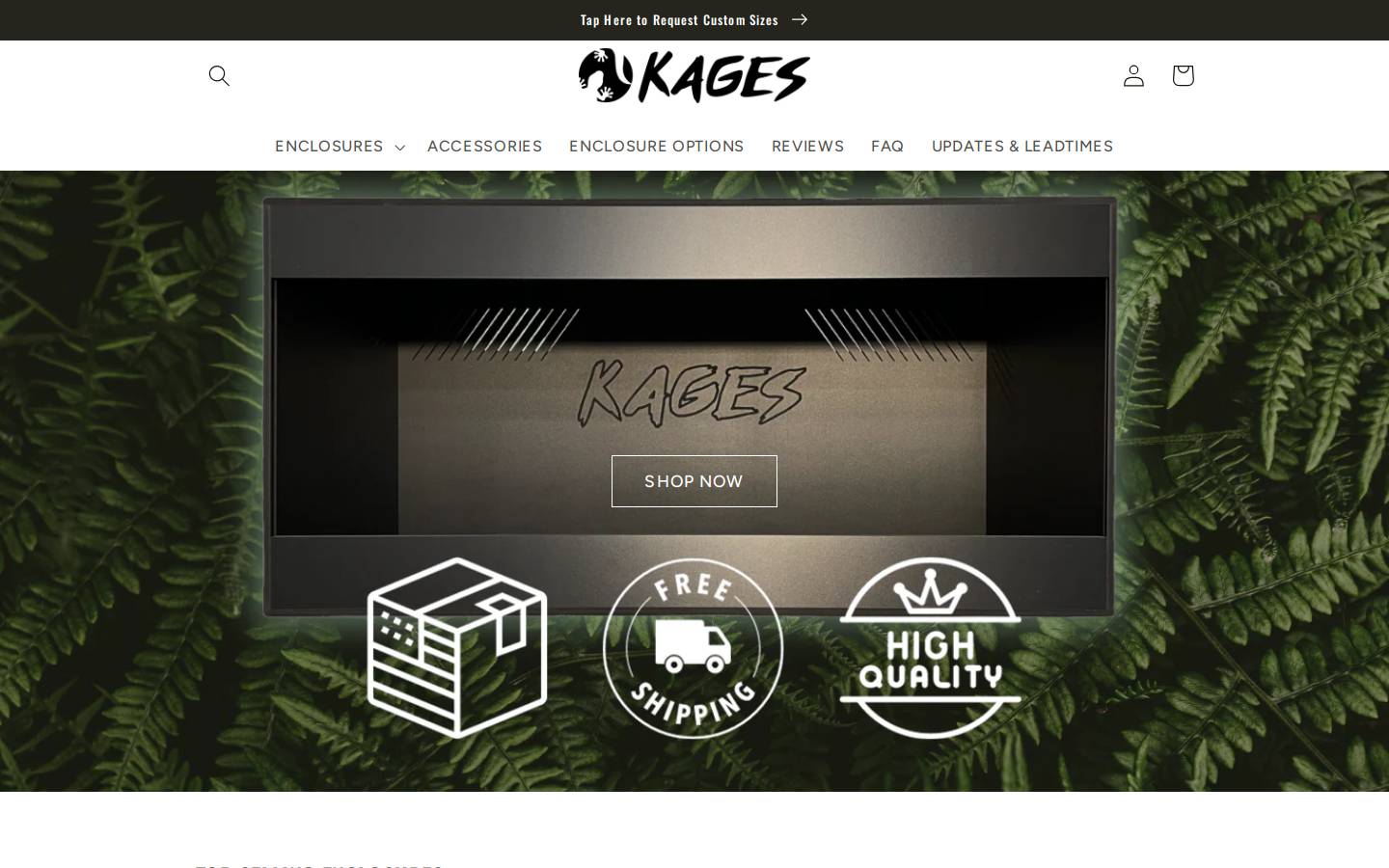 reptilekages.com homepage screenshot
