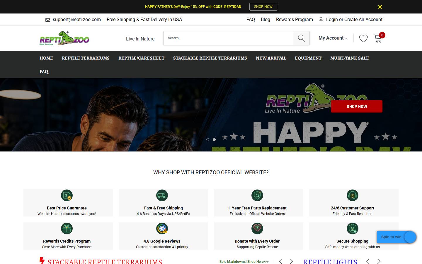 reptizoo.store homepage screenshot