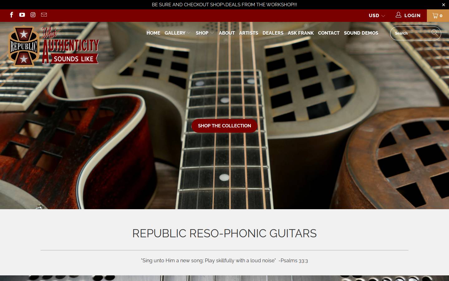 republicguitar.com homepage screenshot