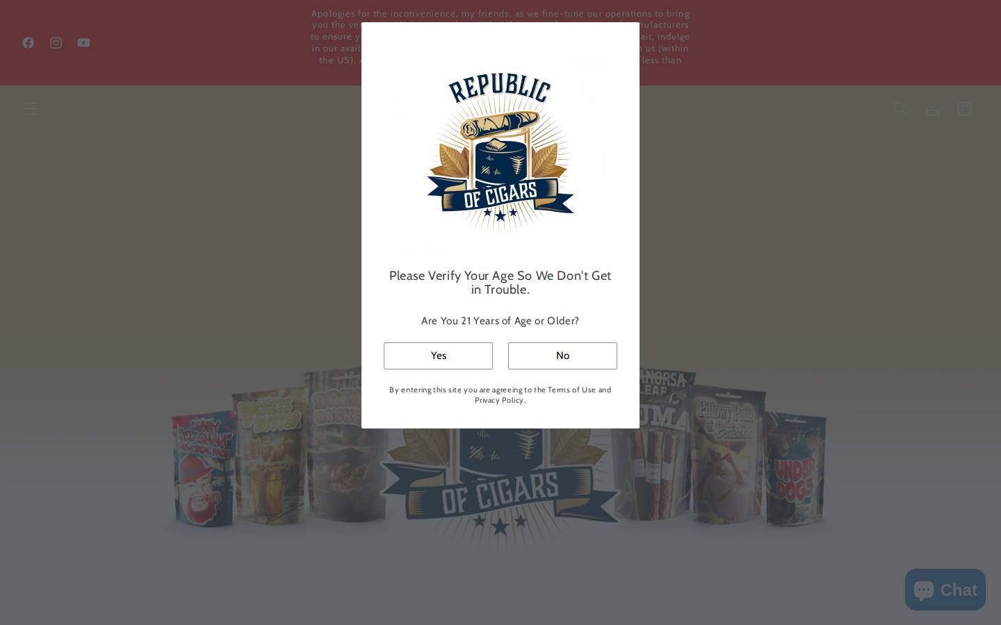 republicofcigars.shop homepage screenshot