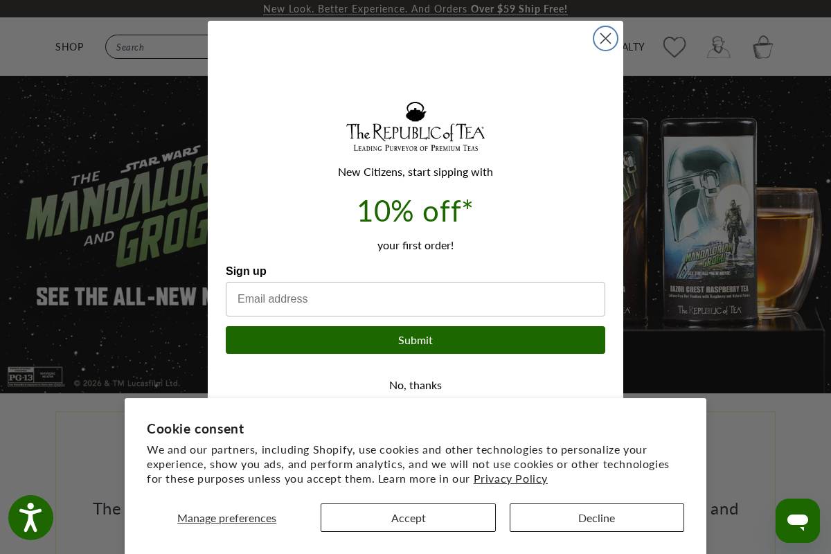 The Republic of Tea homepage screenshot
