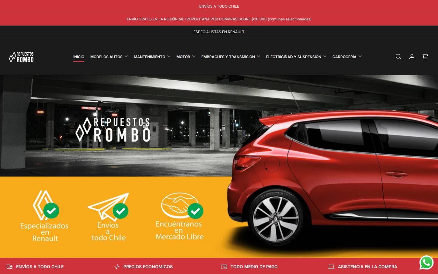 repuestosrombo.cl homepage screenshot