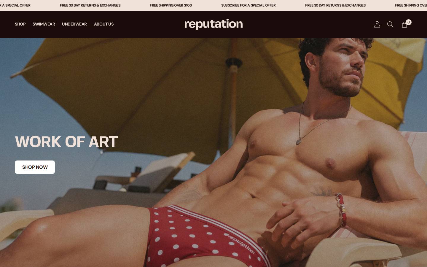 Reputation homepage screenshot