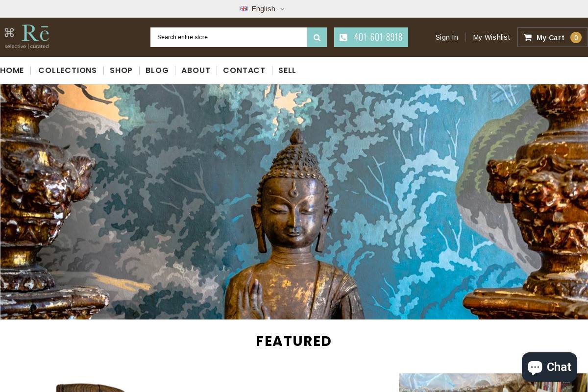 Re Antiques homepage screenshot
