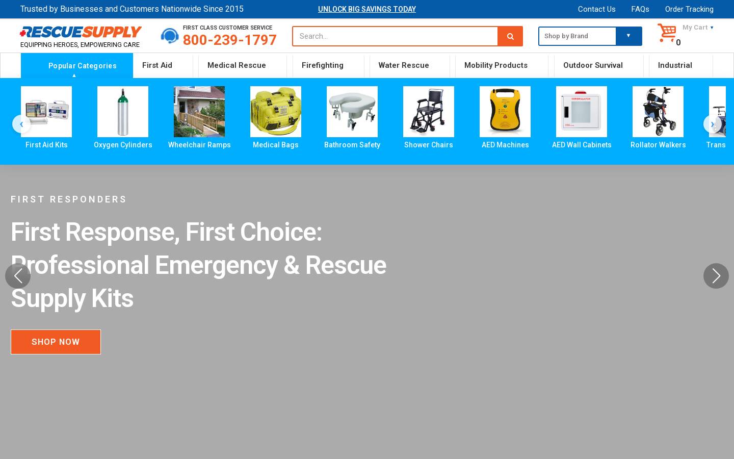 rescue-supply.com homepage screenshot