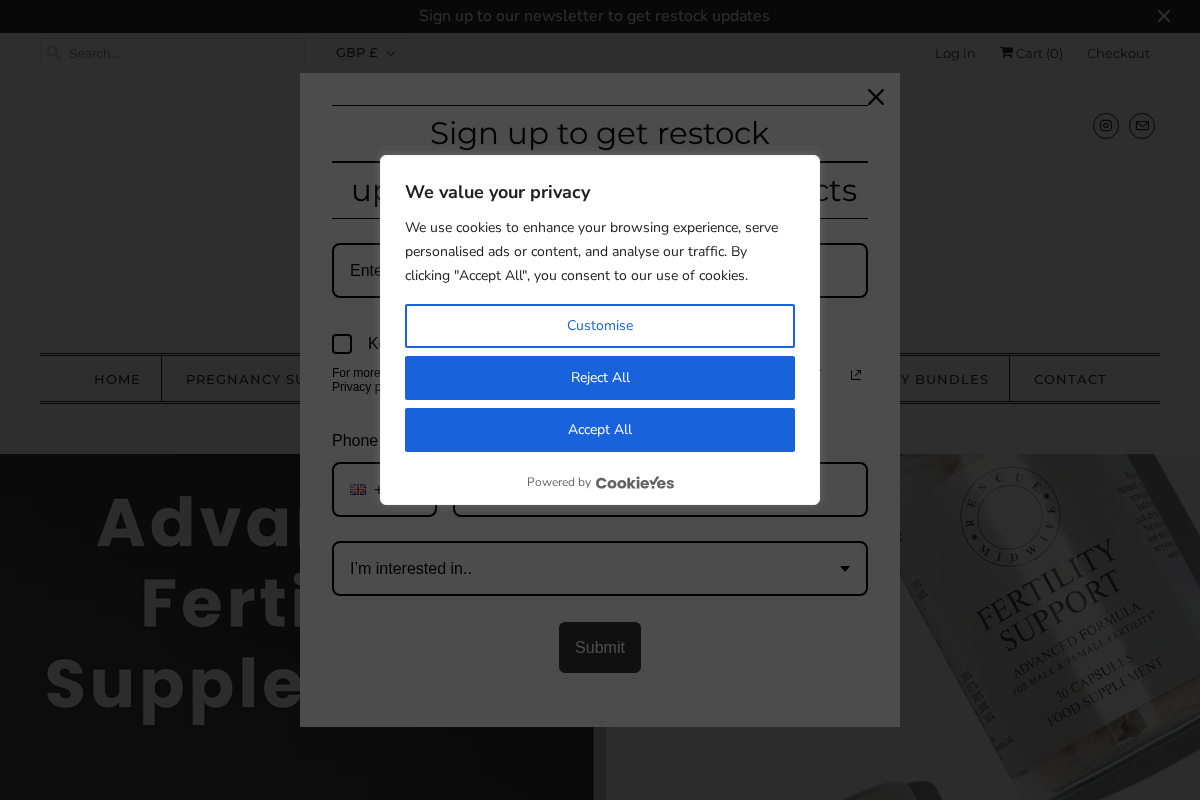Rescue Midwife LTD homepage screenshot