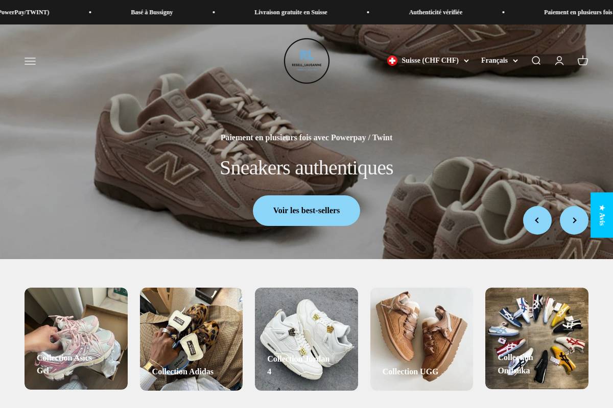 Resell Lausanne homepage screenshot