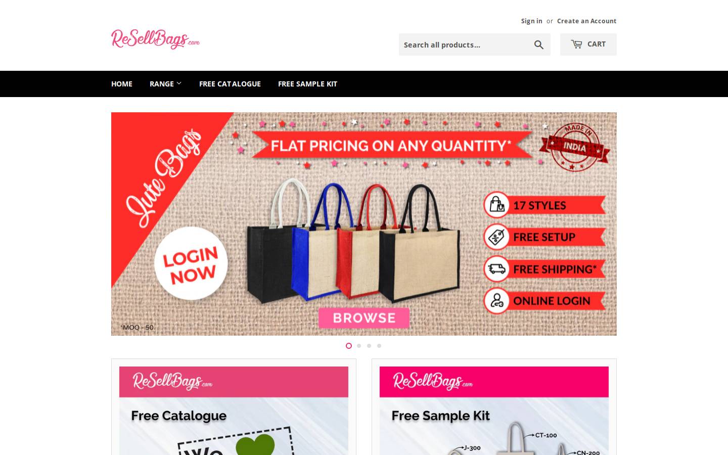 resellbags.com homepage screenshot