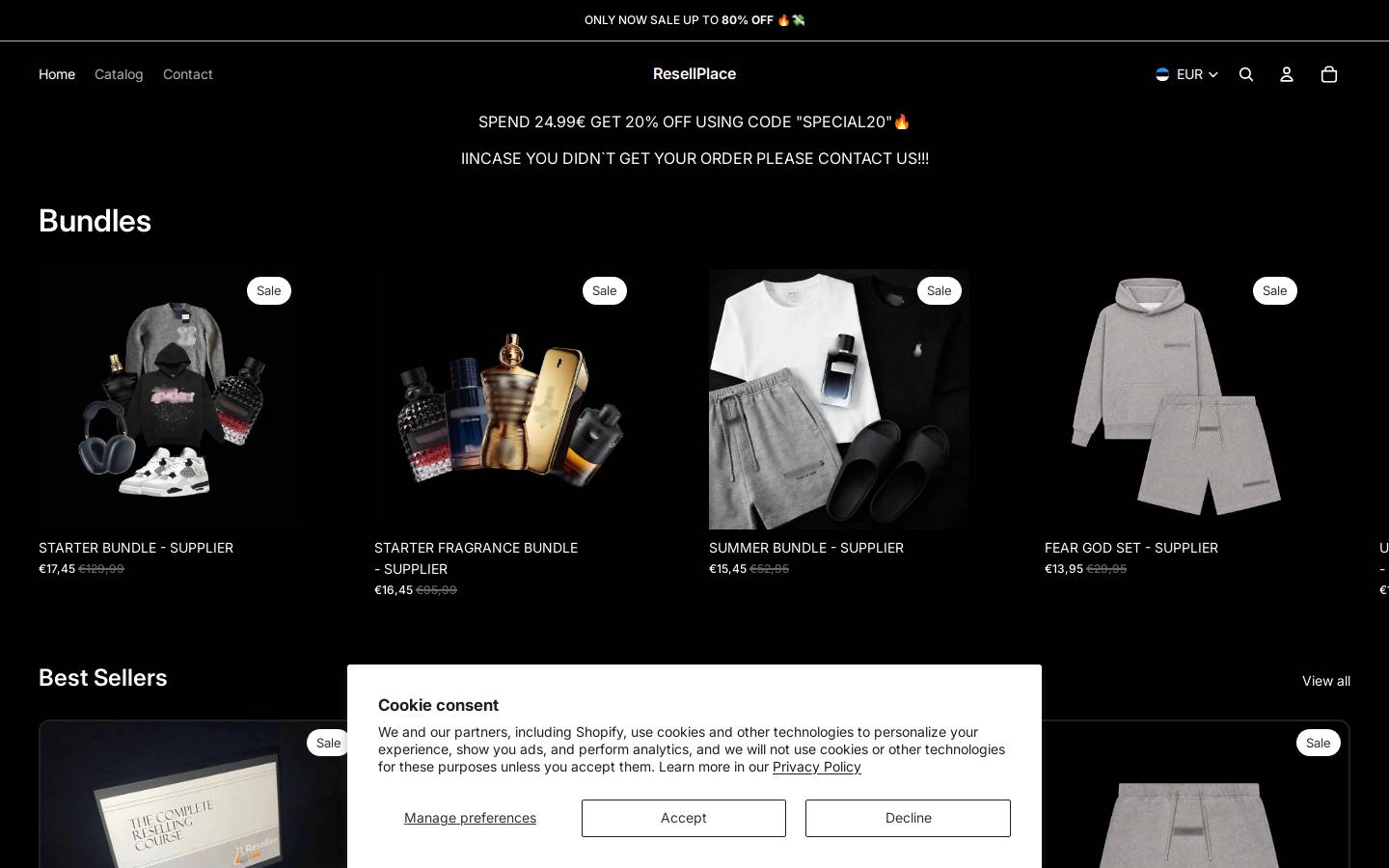 Resellplace homepage screenshot