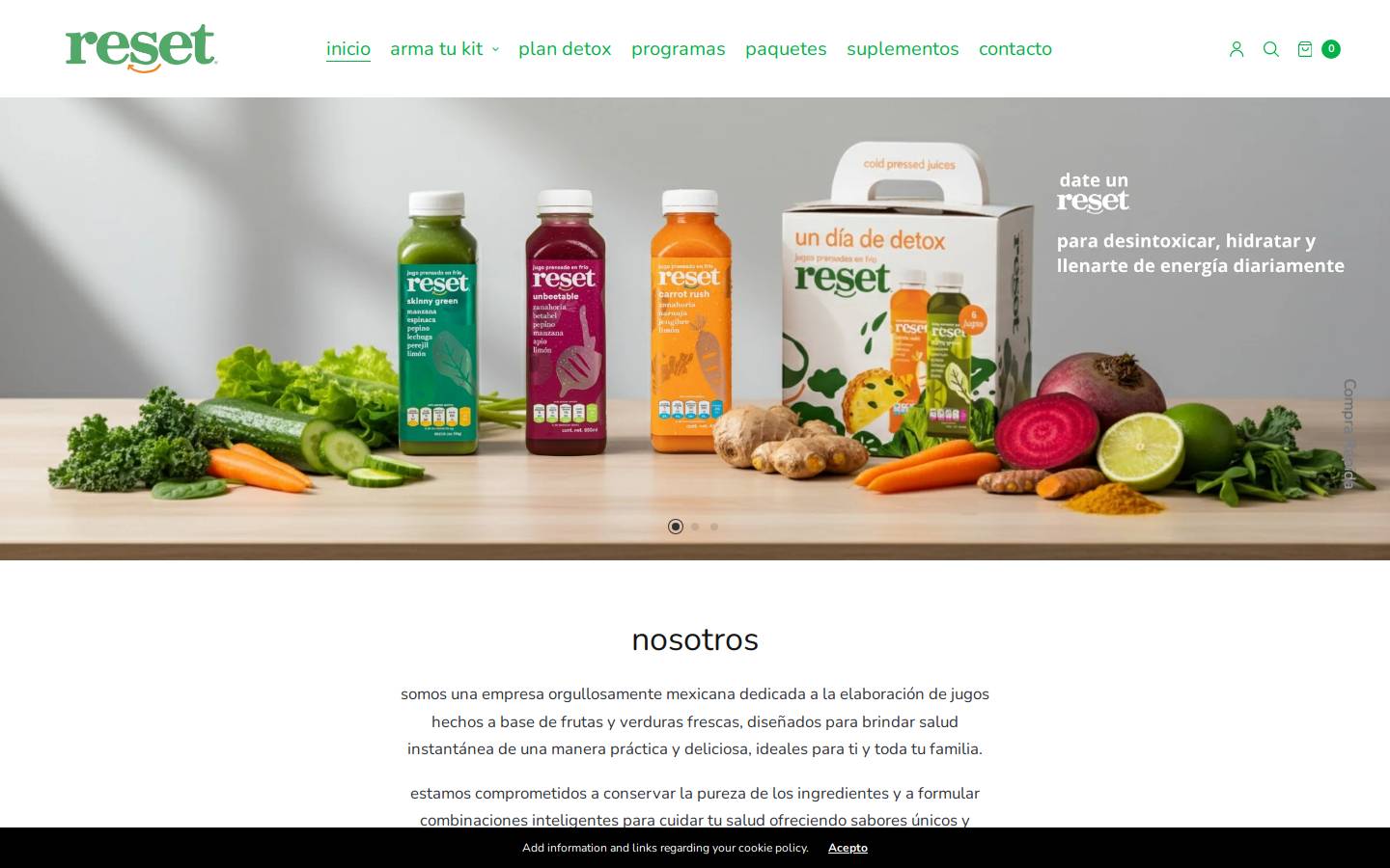 resetjuice.com.mx homepage screenshot