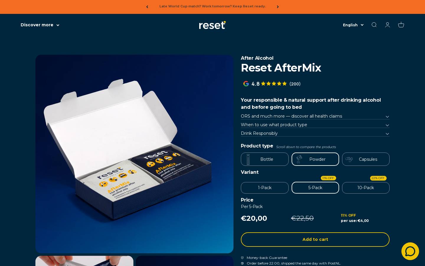 resetlifestyleproducts.com homepage screenshot