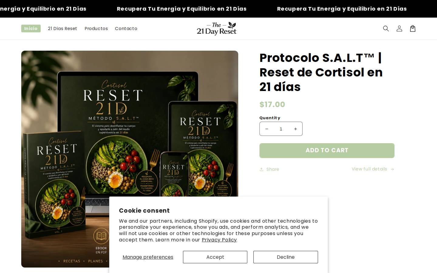resetnatural.store homepage screenshot