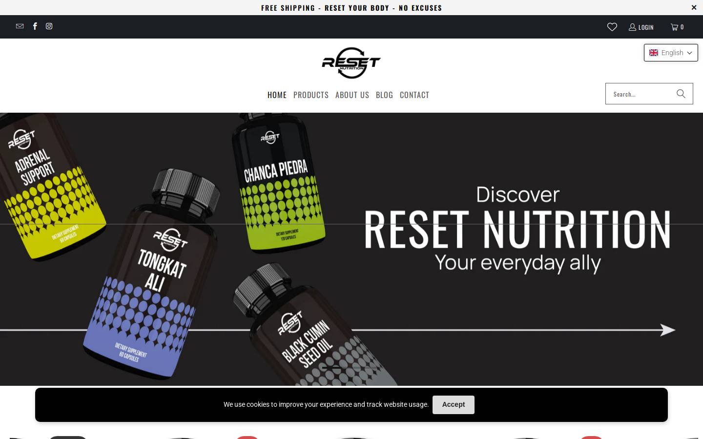 resetnutrition.com homepage screenshot