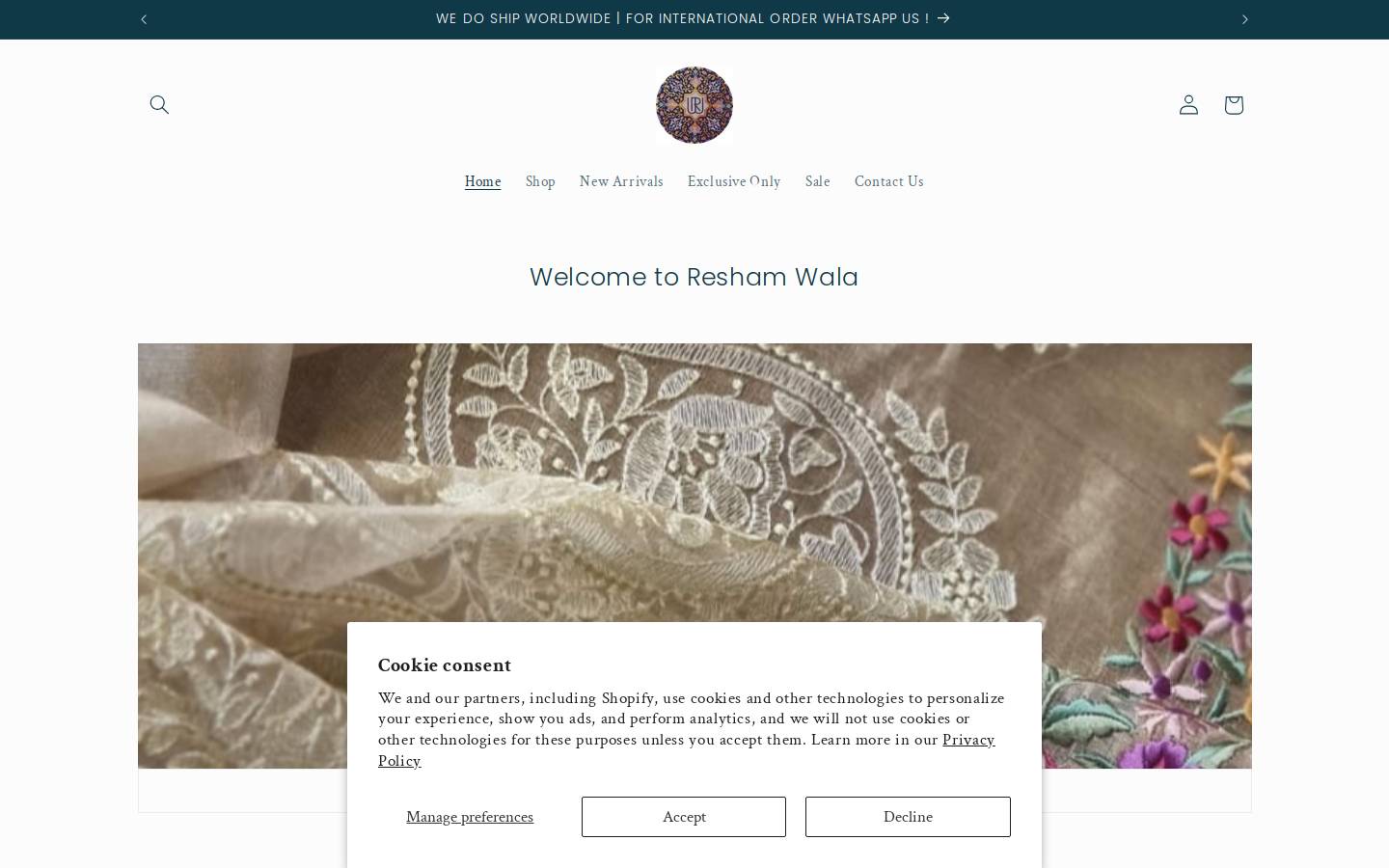 reshamwala.in homepage screenshot