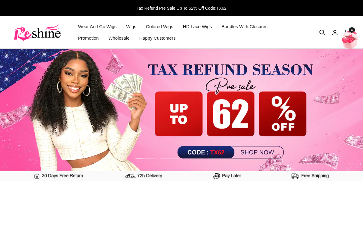 Reshinehair homepage screenshot