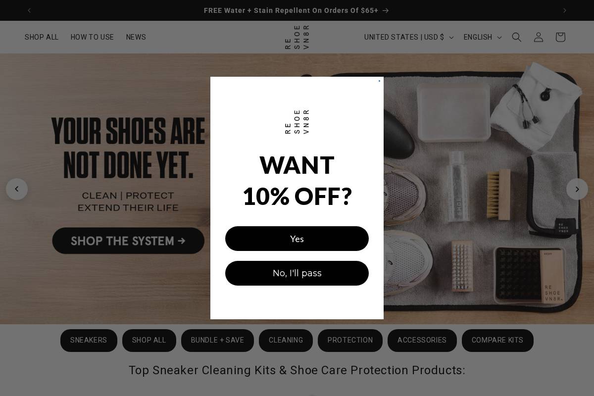 Reshoevn8r homepage screenshot