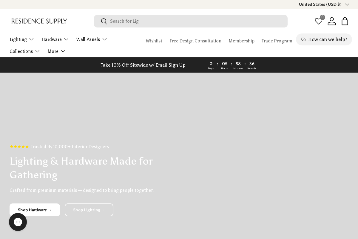 Residence Supply homepage screenshot