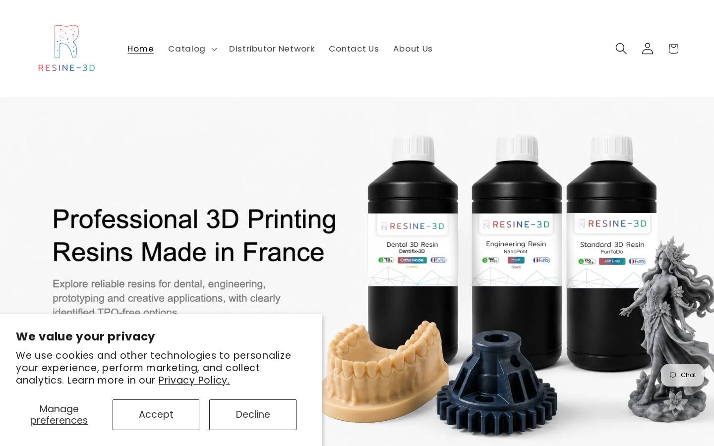 resine-3d.com homepage screenshot