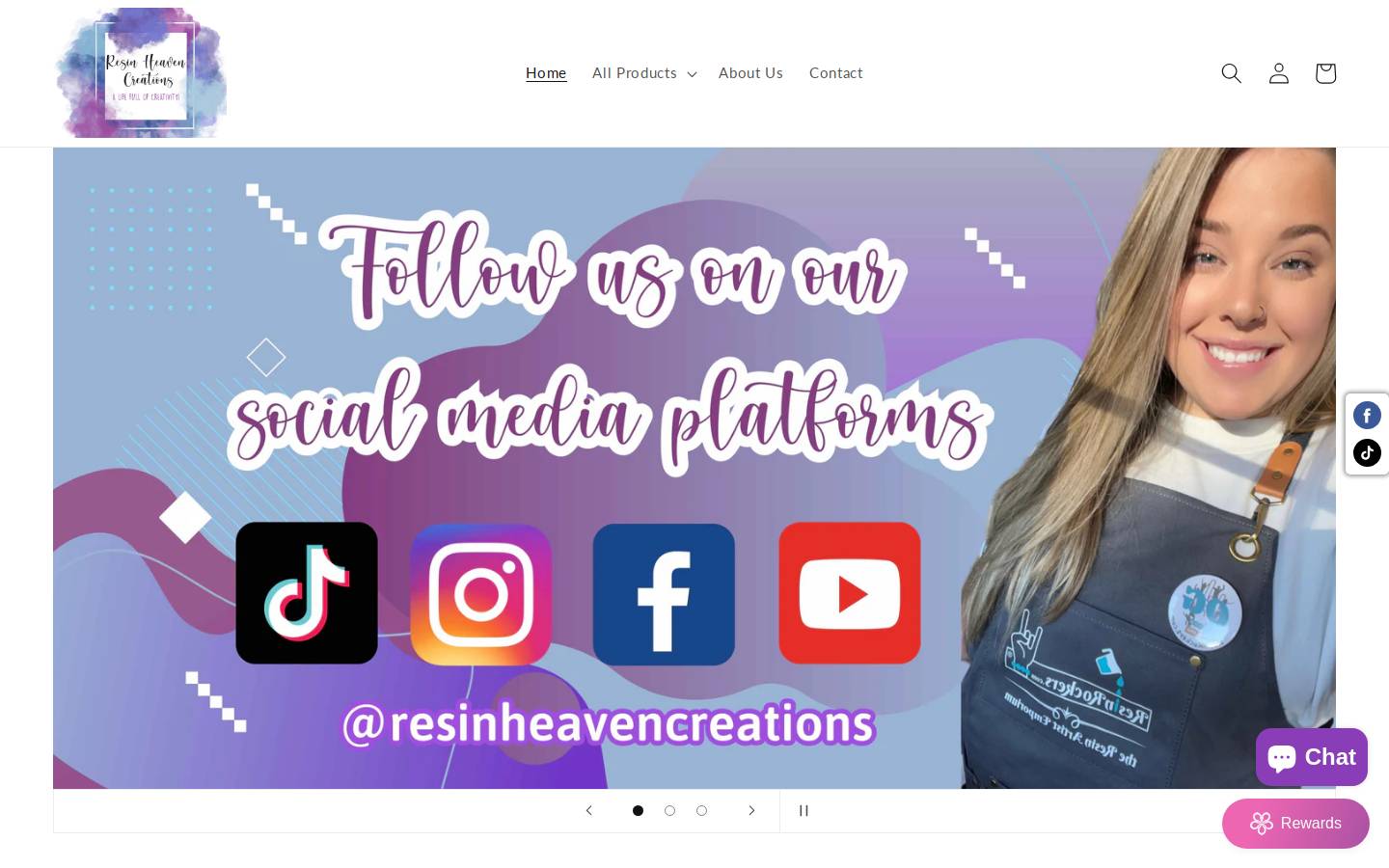 resinheavencreations.com homepage screenshot