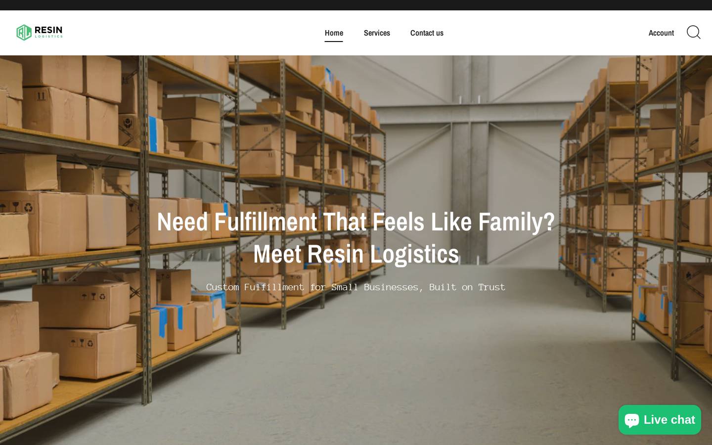 resinlogistics.com homepage screenshot