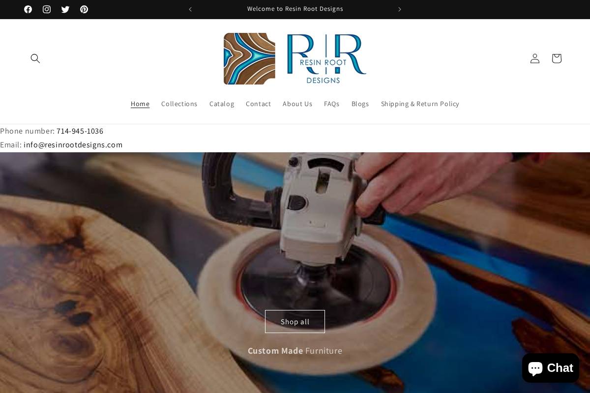 resinrootdesigns.com homepage screenshot
